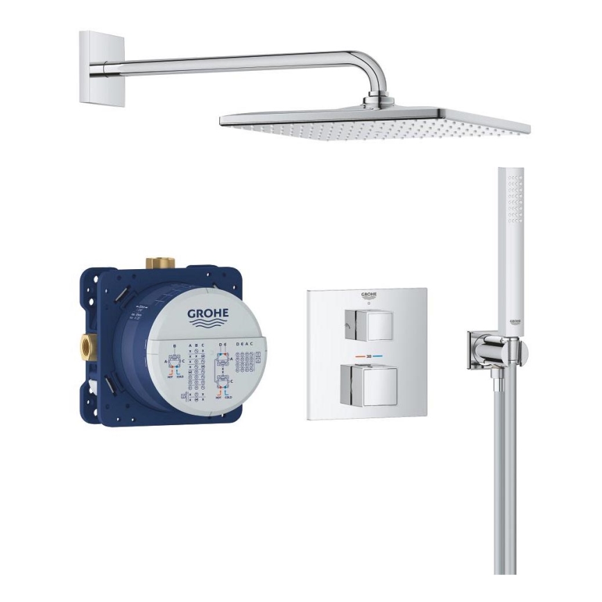 GROHE 34879000 - Système de douche encastré PRECISION CUBE 310 × 310 mm chromé