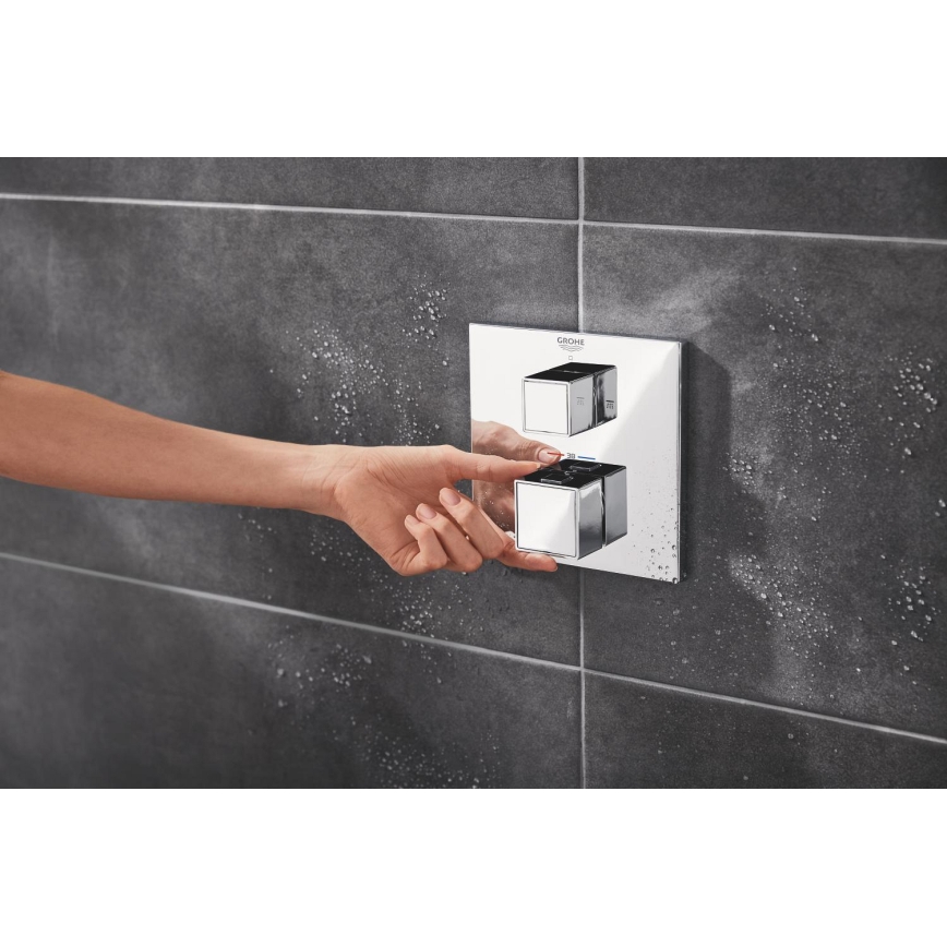 GROHE 34879000 - Système de douche encastré PRECISION CUBE 310 × 310 mm chromé