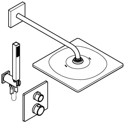 GROHE 34881000 - Système de douche encastré PRECISION 310 × 310 mm, chrome brillant