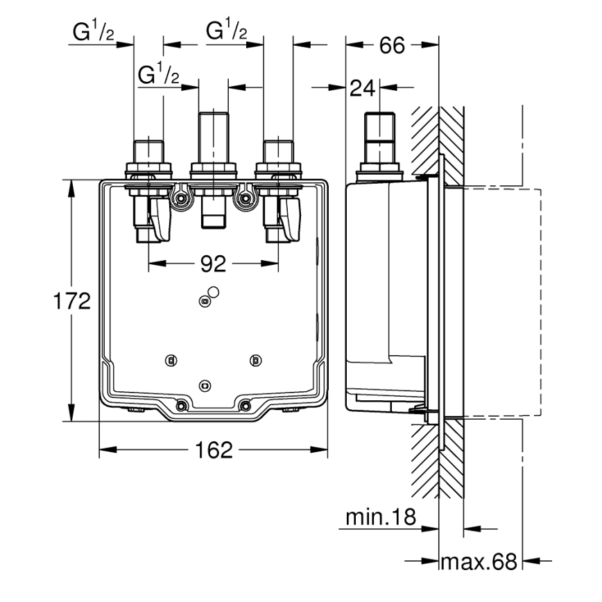 Grohe 36322001 - Corps encastré pour mitigeur EUROSMART COSMOPOLITAN T
