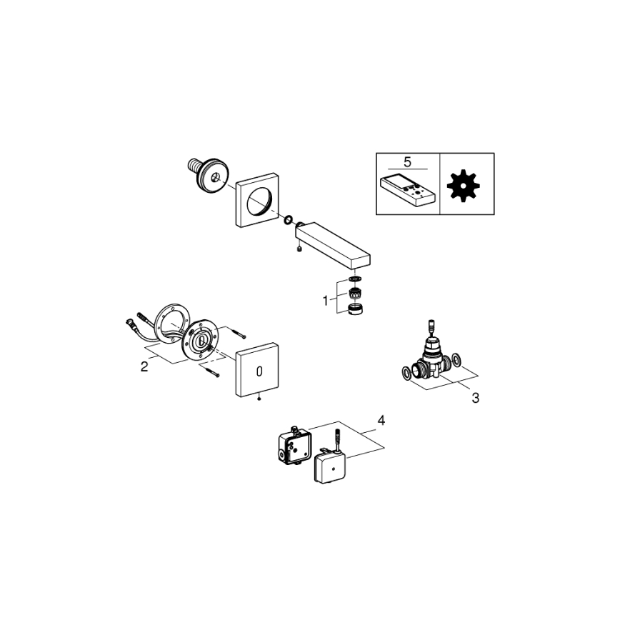 GROHE 36442000 - Robinet électronique infrarouge EUROCUBE E chromé brillant