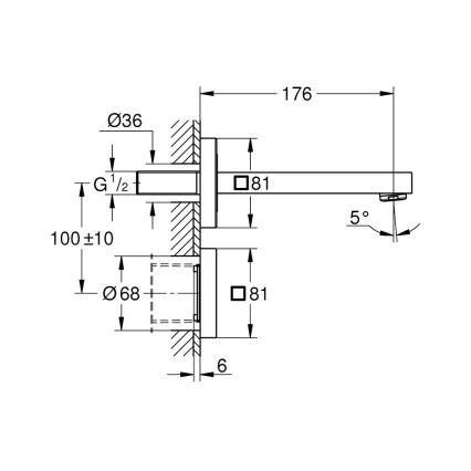 GROHE 36442000 - Robinet électronique infrarouge EUROCUBE E chromé brillant