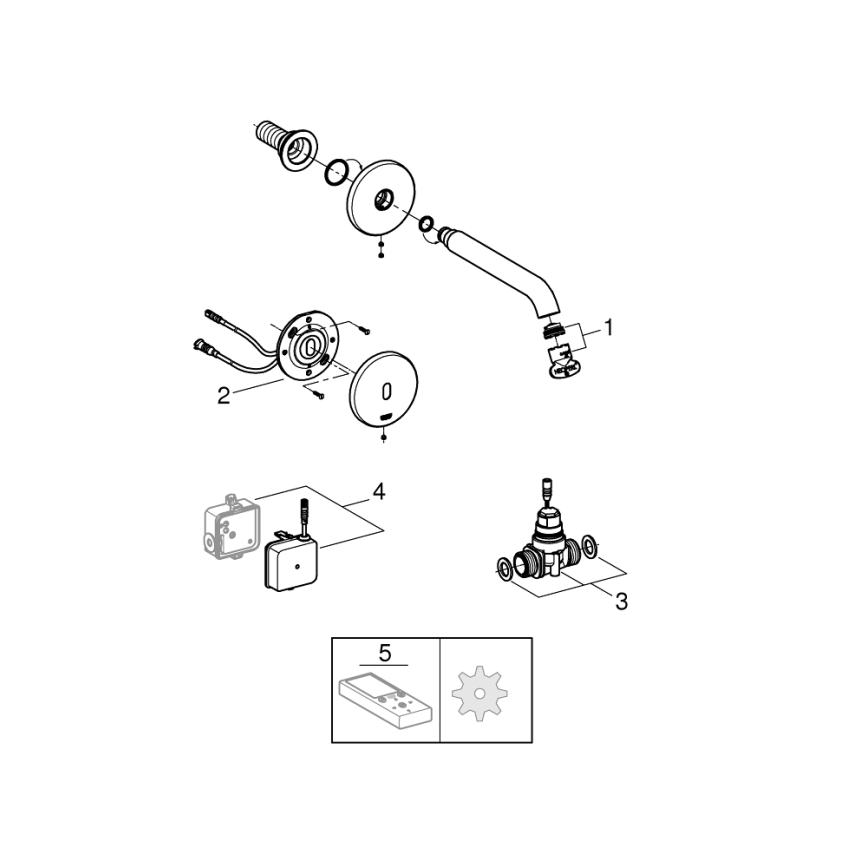 GROHE 36447000 - Robinet électronique à capteur infrarouge ESSENCE E 182 mm, chrome brillant