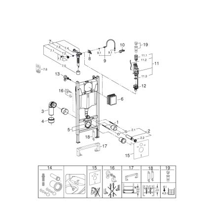 GROHE 36497000 - Module pour WC SOLIDO 1,13 m blanc