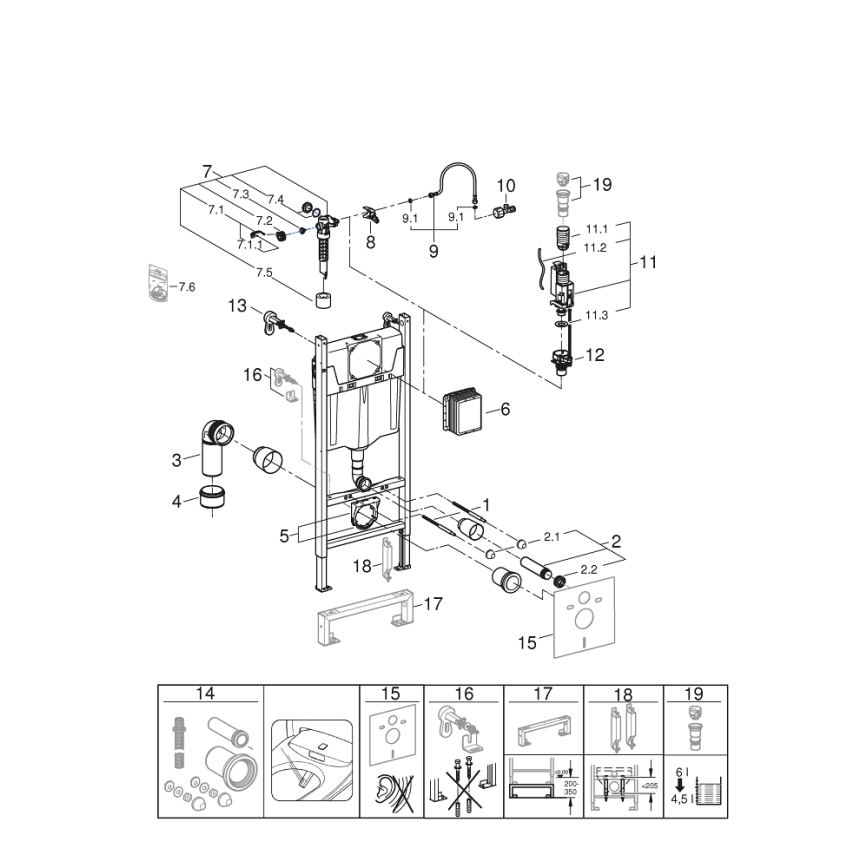 GROHE 36497000 - Module pour WC SOLIDO 1,13 m blanc