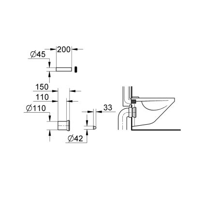 GROHE 37104K00 - Kit d'alimentation et d'évacuation pour WC, noir