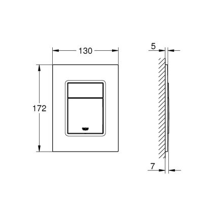 GROHE 37535DA0 - Bouton de commande SKATE COSMOPOLITAN S 130 × 172 mm cuivré