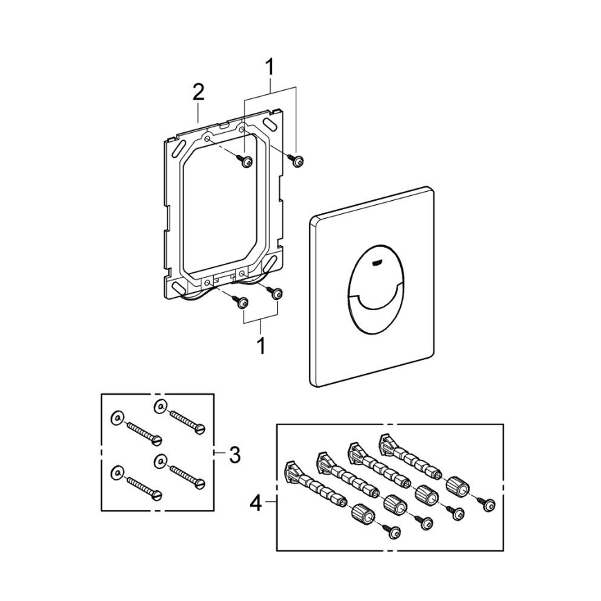GROHE 38505SH0 - Plaque de commande SKATE AIR 156 × 197 mm blanche