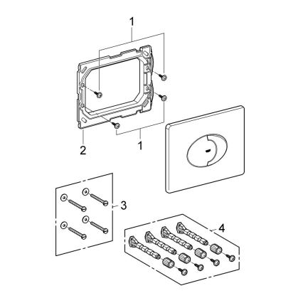 GROHE 38506000 - Bouton de chasse d'eau SKATE AIR 156 × 197 mm chromé brillant