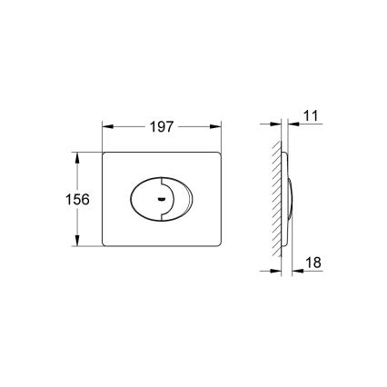 GROHE 38506SH0 - Plaque de déclenchement SKATE AIR 156 × 197 mm blanche