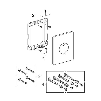 GROHE 38573SH0 - Plaque de commande SKATE 156 × 197 mm blanche