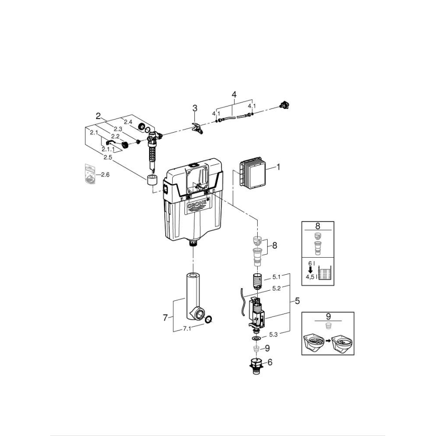 GROHE 38661000 - Réservoir de chasse GD 2