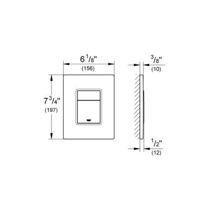 GROHE 38732DL0 - Plaque de déclenchement SKATE COSMOPOLITAN 156 × 197 mm, finition cuivrée
