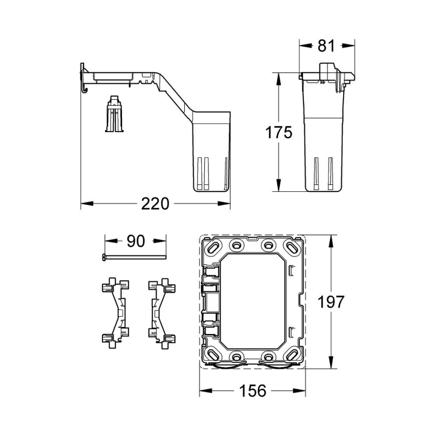 GROHE 38796000 - Kit de rénovation FRESH 156 × 197 mm