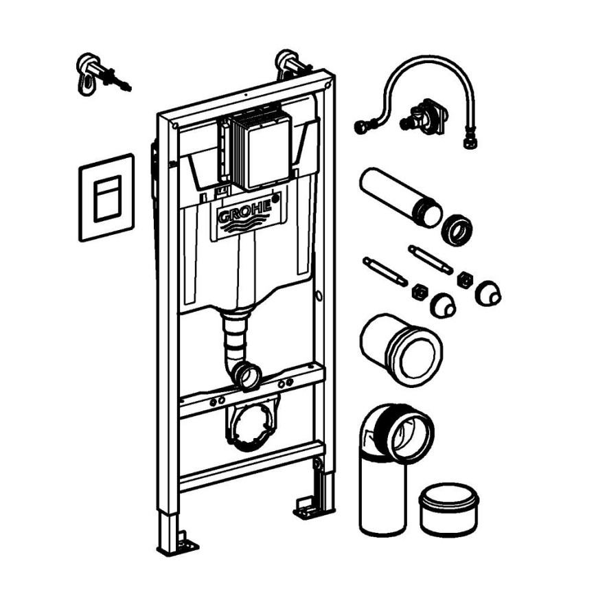 GROHE 38811KF0 - Ensemble 3 en 1 WC SOLIDO 1,13 m noir