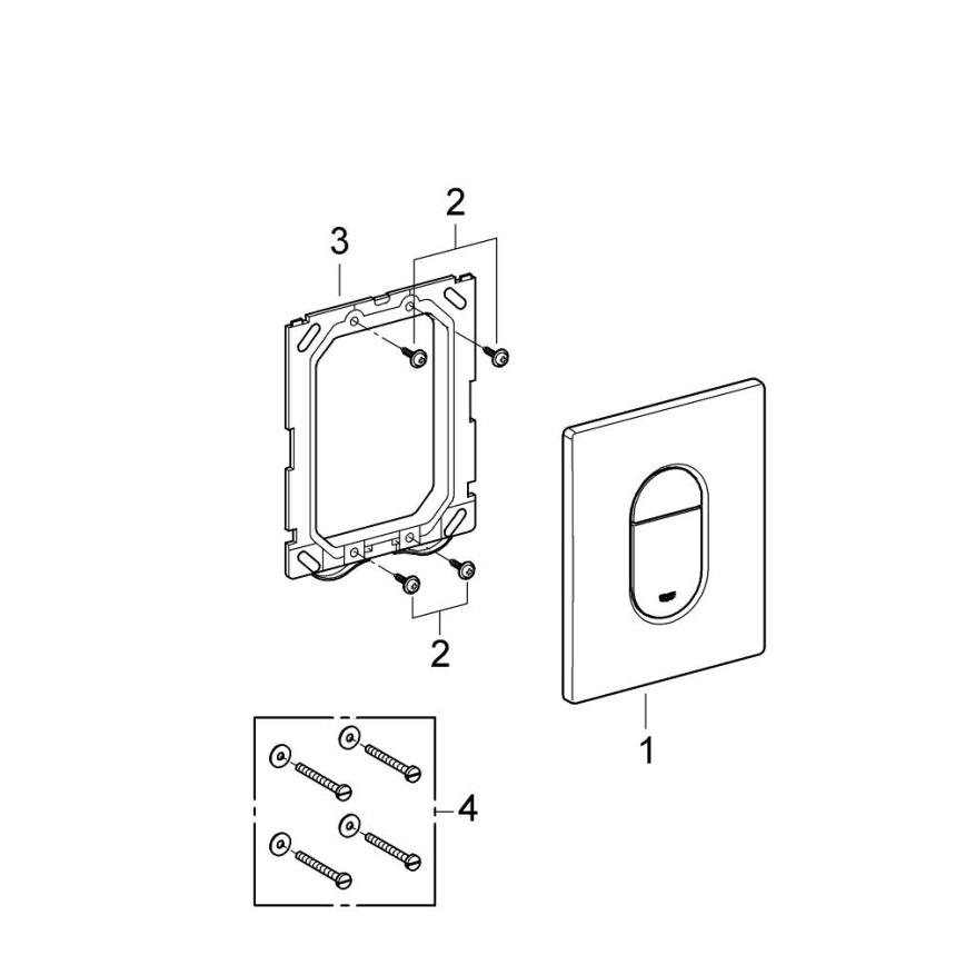 GROHE 38844000 - Plaque de commande de chasse ARENA COSMOPOLITAN 156 × 197 mm chrome