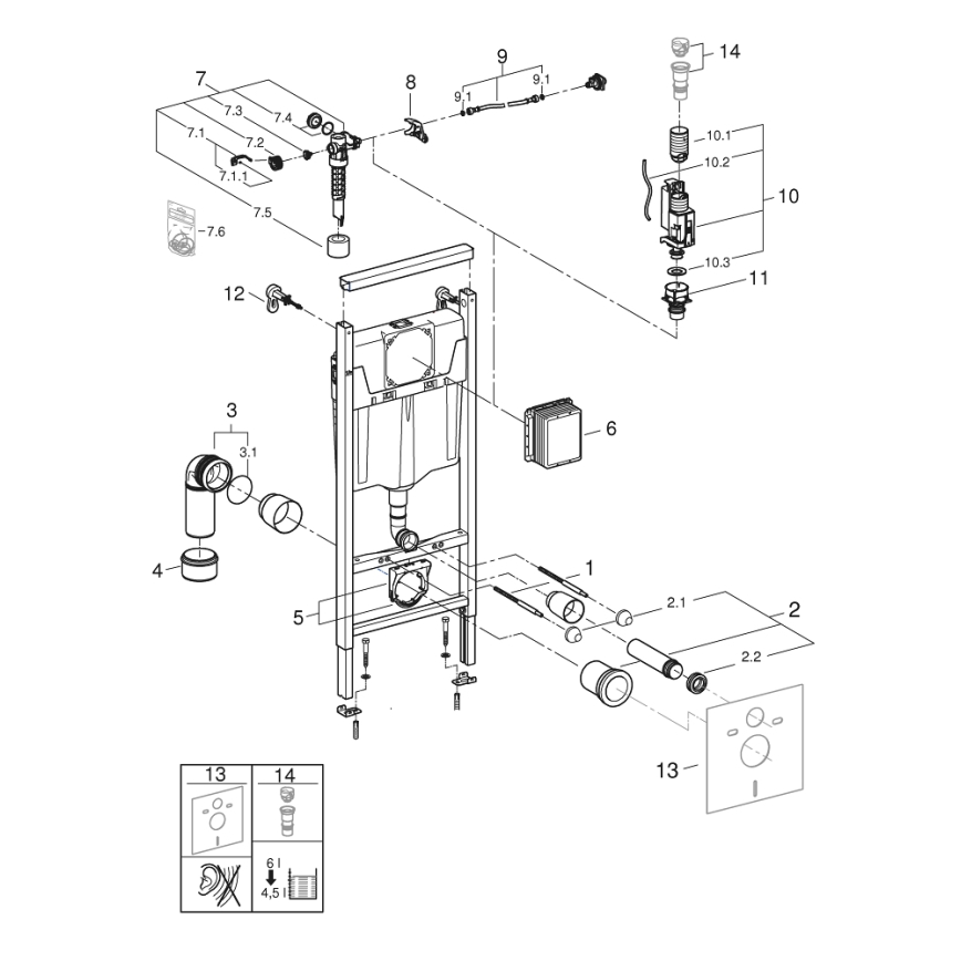 GROHE 38848000 - Module pour WC RAPID SL 1,13 m