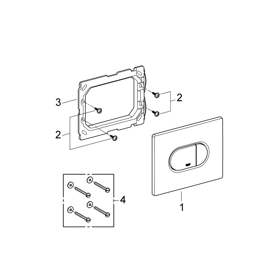 GROHE 38858SH0 - Plaque de commande ARENA COSMOPOLITAN 156 × 197 mm blanche