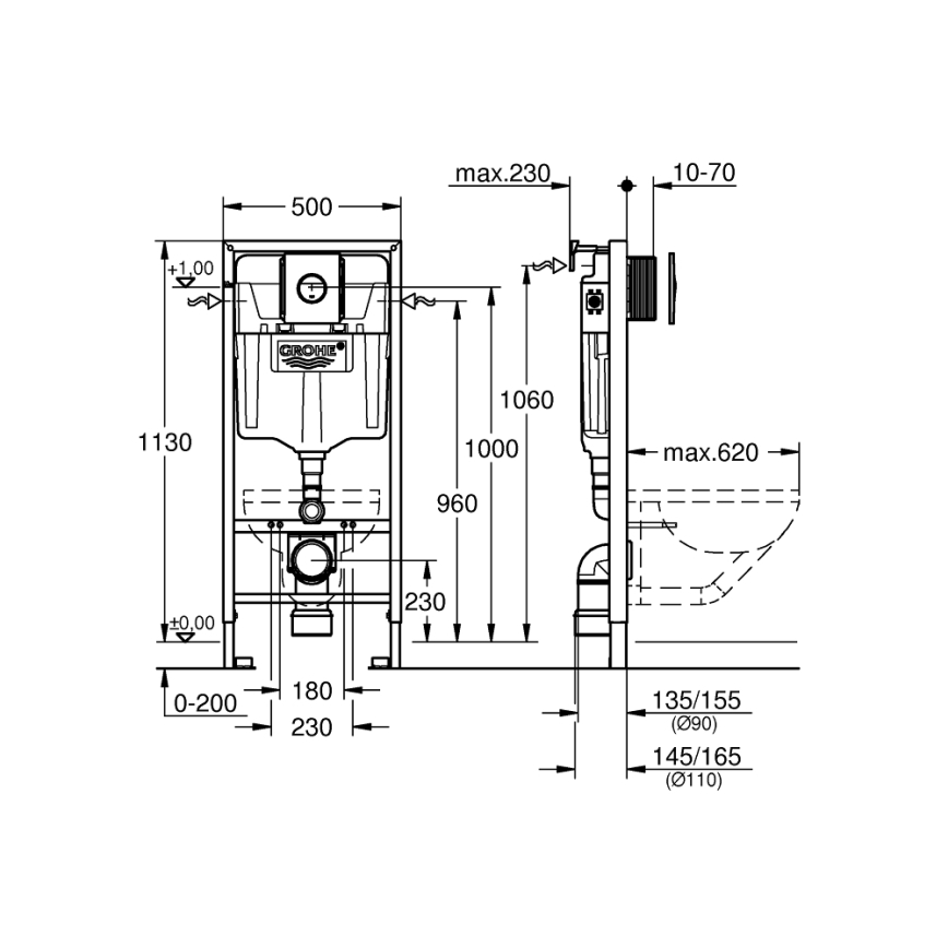 GROHE 38860000 - Kit 3 en 1 RAPID SL 1,13 m