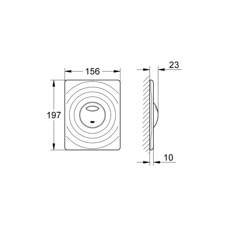 GROHE 38861000 - Bouton de commande SURF 156 × 197 mm chromé brillant
