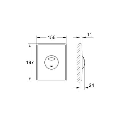 GROHE 38862SH0 - Plaque de commande SKATE 156 × 197 mm blanche