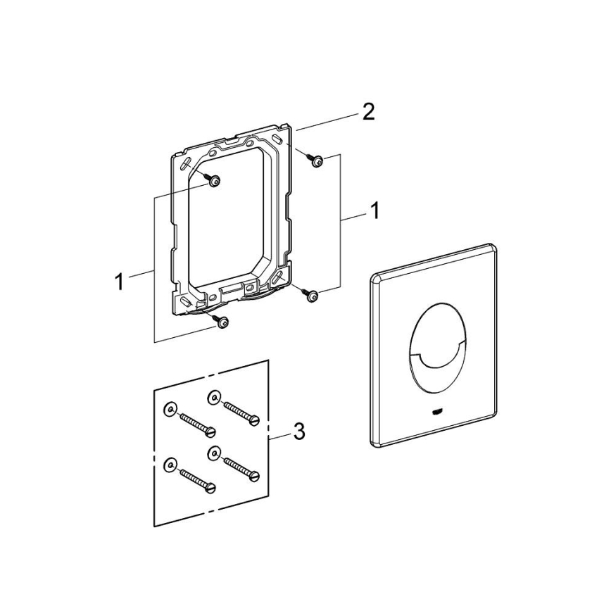 GROHE 389642430 - Plaque de déclenchement START 156 × 197 mm noire