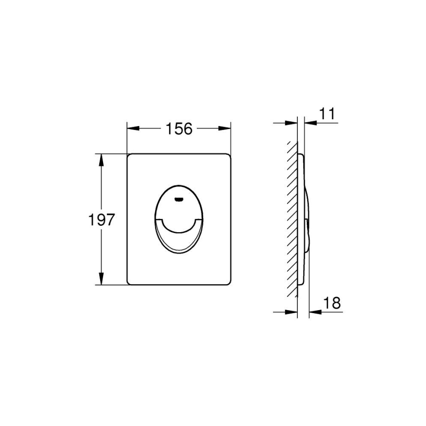 GROHE 38964KV0 - Plaque de déclenchement START 156 × 197 mm noire