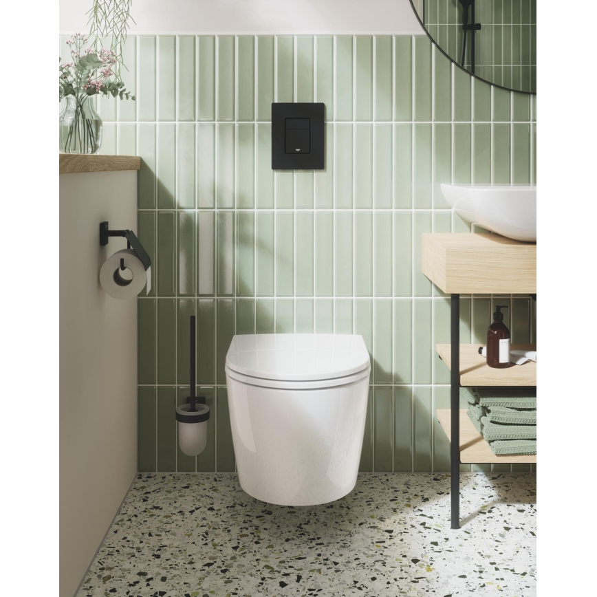 GROHE 389662430 - Plaque de commande de chasse d'eau EVEN 156 × 197 mm noire