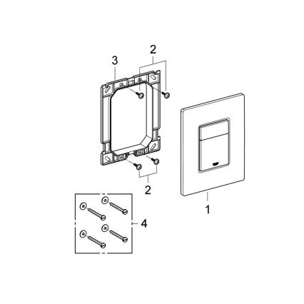 GROHE 389662430 - Plaque de commande EVEN 156 × 197 mm noire