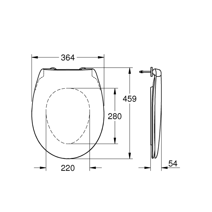 GROHE 39493000 - Abattant WC BAU CERAMIC, blanc durable