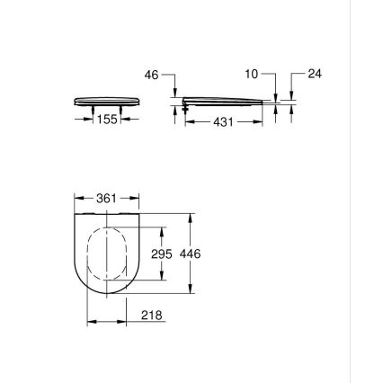 GROHE 39577001 - Abattant WC ESSENCE blanc Duro