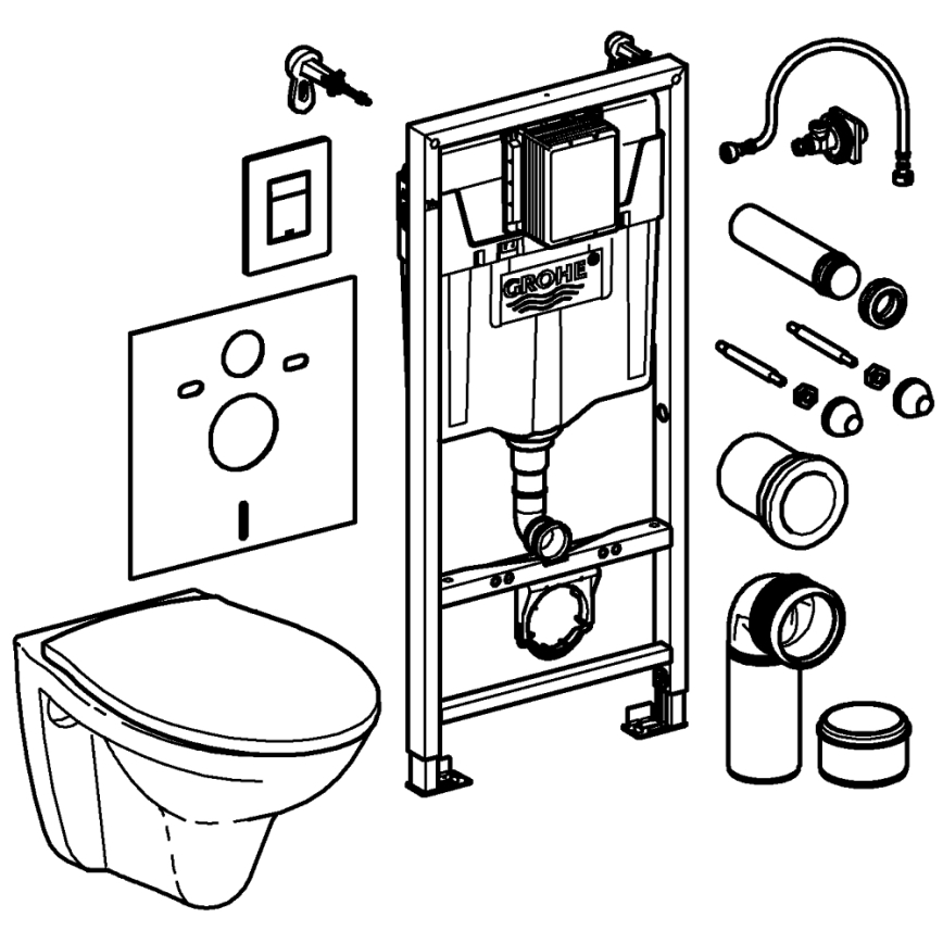 GROHE 39586000 - Ensemble 5 en 1 SOLIDO 1,13 m céramique/blanc