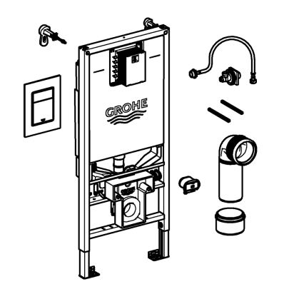 GROHE 39603000 - Ensemble 3 en 1 pour WC RAPID SLX 1,13 m chrome poli
