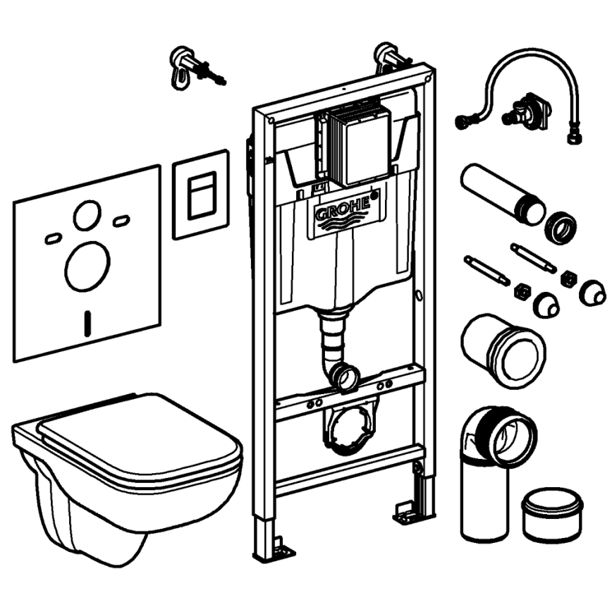 GROHE 39817000 - Ensemble pour WC SOLIDO 1,13 m céramique/blanc