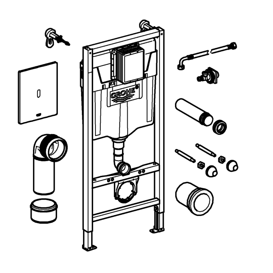 GROHE 39883000 - Installation pré-murale SOLIDO 1,13 m chromé brillant