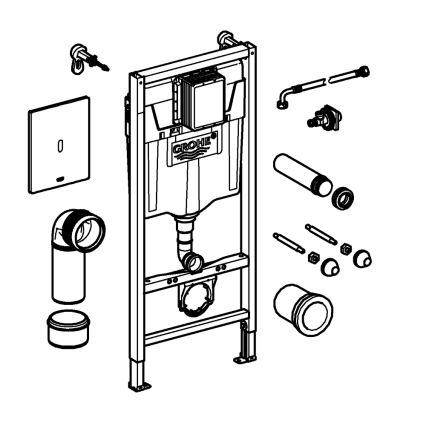 GROHE 39883000 - Installation pré-murale SOLIDO 1,13 m chromé brillant