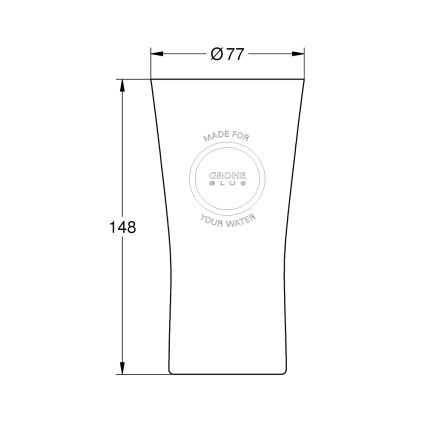 GROHE 40437000 - Ensemble de 6 verres BLUE 250 ml, cristal/transparent