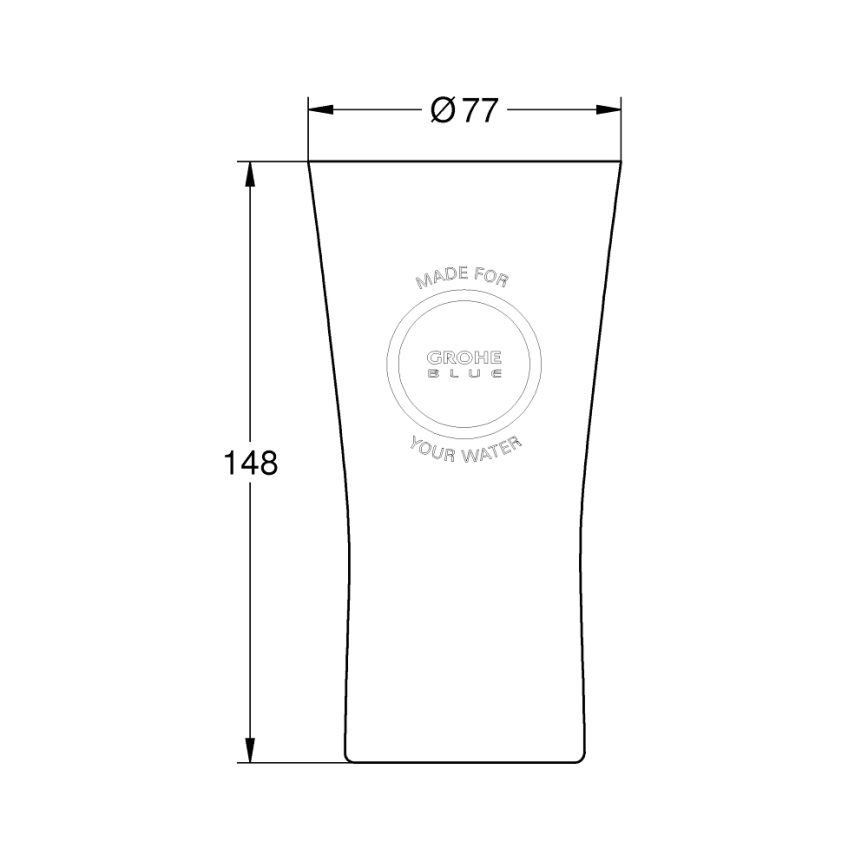 GROHE 40437000 - Ensemble de 6 verres BLUE 250 ml, cristal/transparent