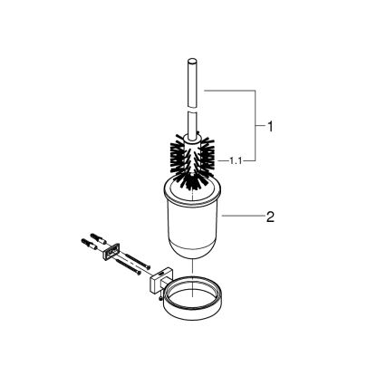 GROHE 40513AL1 - Ensemble de nettoyage pour WC ESSENTIALS CUBE graphite