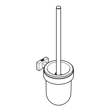 GROHE 40513DC1 - Ensemble de nettoyage pour WC ESSENTIALS CUBE en acier inoxydable