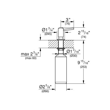 GROHE 40536000 - Distributeur de savon CONTEMPORARY 400 ml chrome brillant