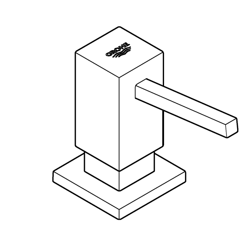 GROHE 40649000 - Distributeur de savon CUBIC 500 ml chrome brillant