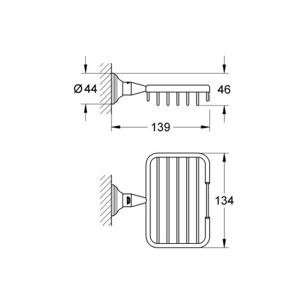 GROHE 40659001 - Étagère d'angle ESSENTIALS AUTHENTIC chrome poli