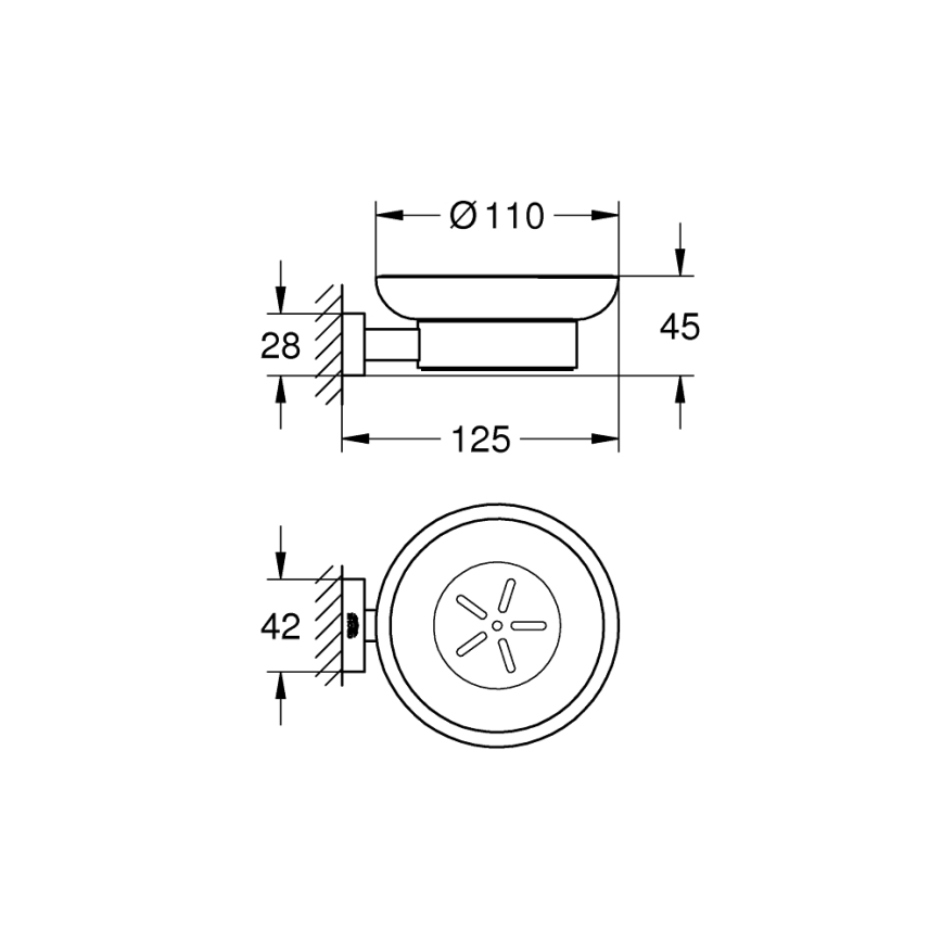 GROHE 40754001 - Porte-savon ESSENTIALS CUBE, finition chrome brillant