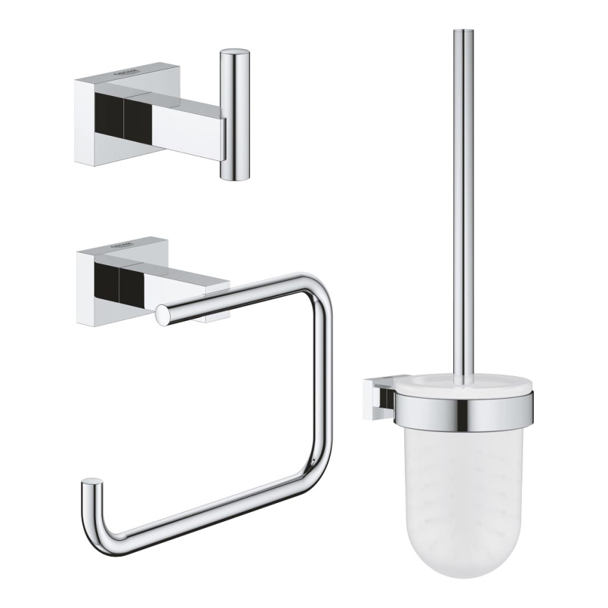 GROHE 40757001 - Ensemble d'accessoires ESSENTIALS CUBE chrome brillant