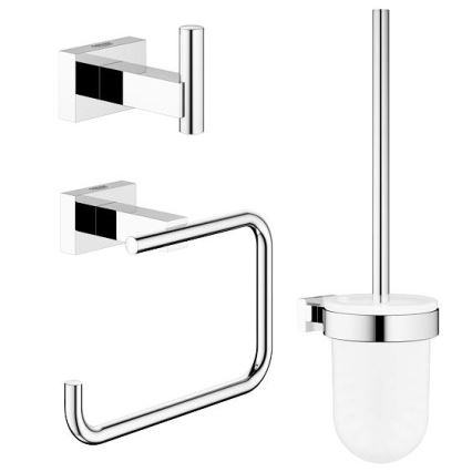 GROHE 40757001 - Ensemble d'accessoires ESSENTIALS CUBE chrome brillant