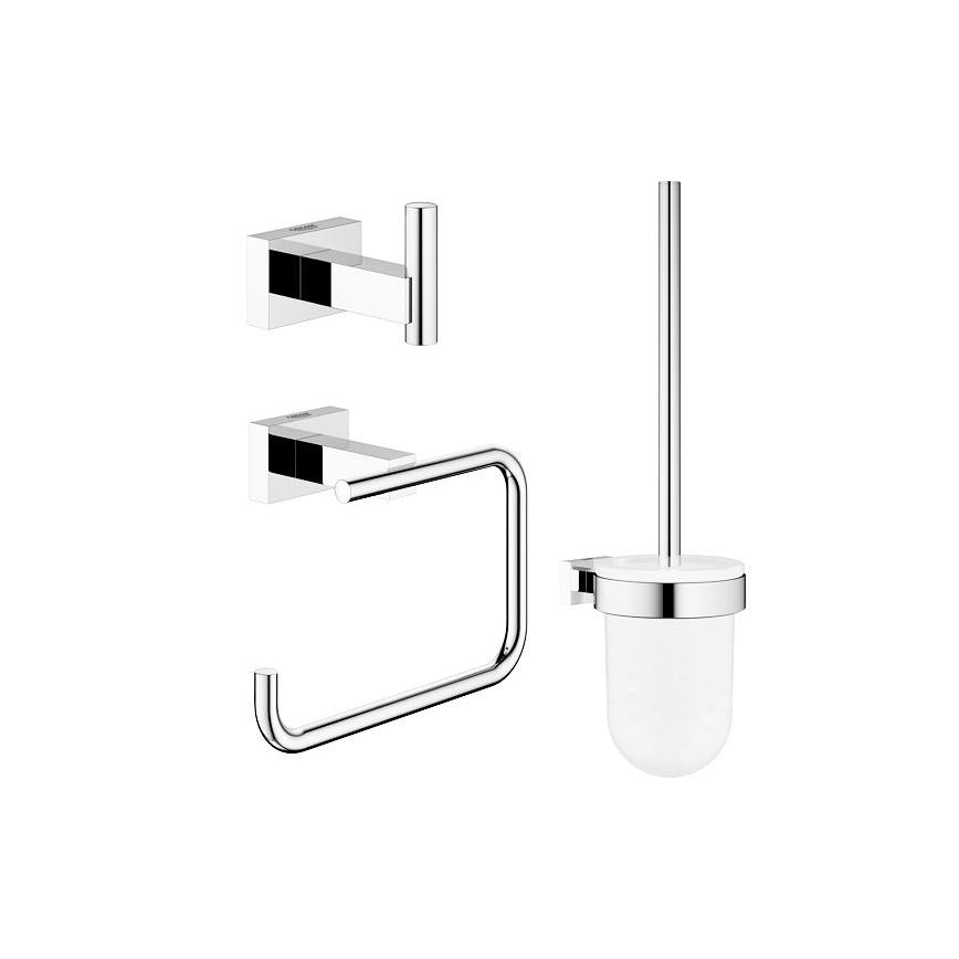 GROHE 40757001 - Ensemble d'accessoires ESSENTIALS CUBE chrome brillant