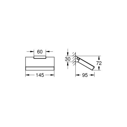 GROHE 40781000 - Porte-rouleau de papier toilette SELECTION CUBE chromé brillant