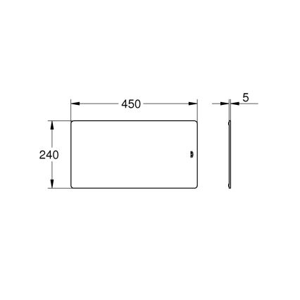 GROHE 40786K00 - Tablette en verre 450 × 240 × 19 mm noire