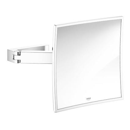 GROHE 40808000 - Miroir cosmétique SELECTION CUBE 22,3 × 22,3 cm chromé brillant